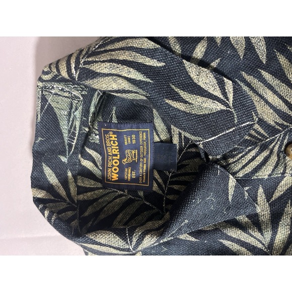 Woolrich Sz. XL Vintage Palm Tree Sailboat Short Sleeve Button Up Hawaiian - Picture 5 of 6